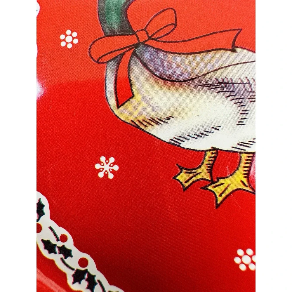 Christmas Tin Serving Trays Vintage Metal Holiday‎ Goose Pattern Cookie Set Of 3